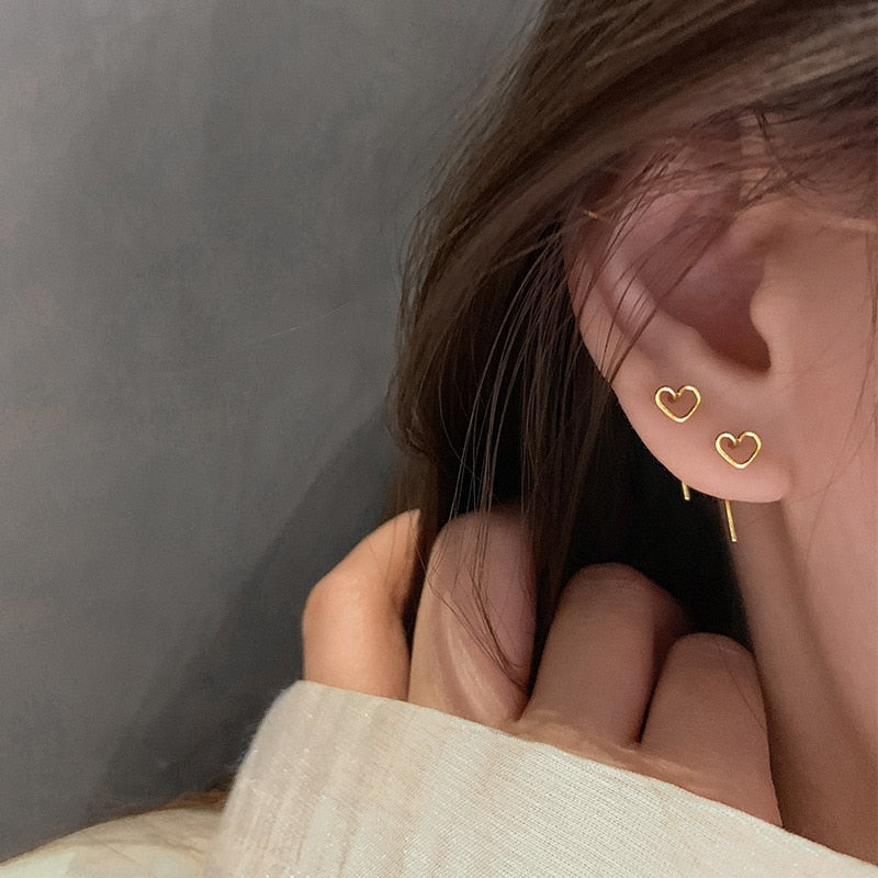 Ohrringe Asymmetrisch Runde Hohle Runde Schwarze Stecker Strass Zubehör Für Damen pendientes mujer